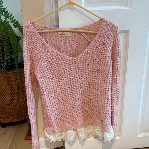 Vintage Hollister Knit Sweater with Lace Trim - Picture 1 of 5